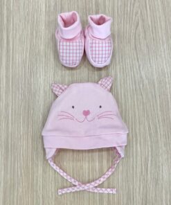 Cappellino e babbucce BH 7645 Ellepi neonata